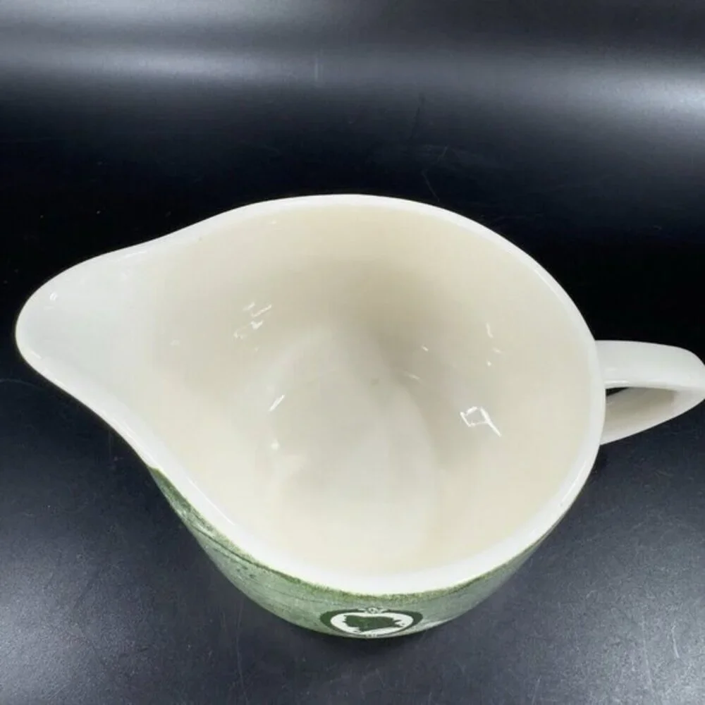 Royal Colonial Homestead Creamer Silhouette and‎ Sample Green and White Ceramic